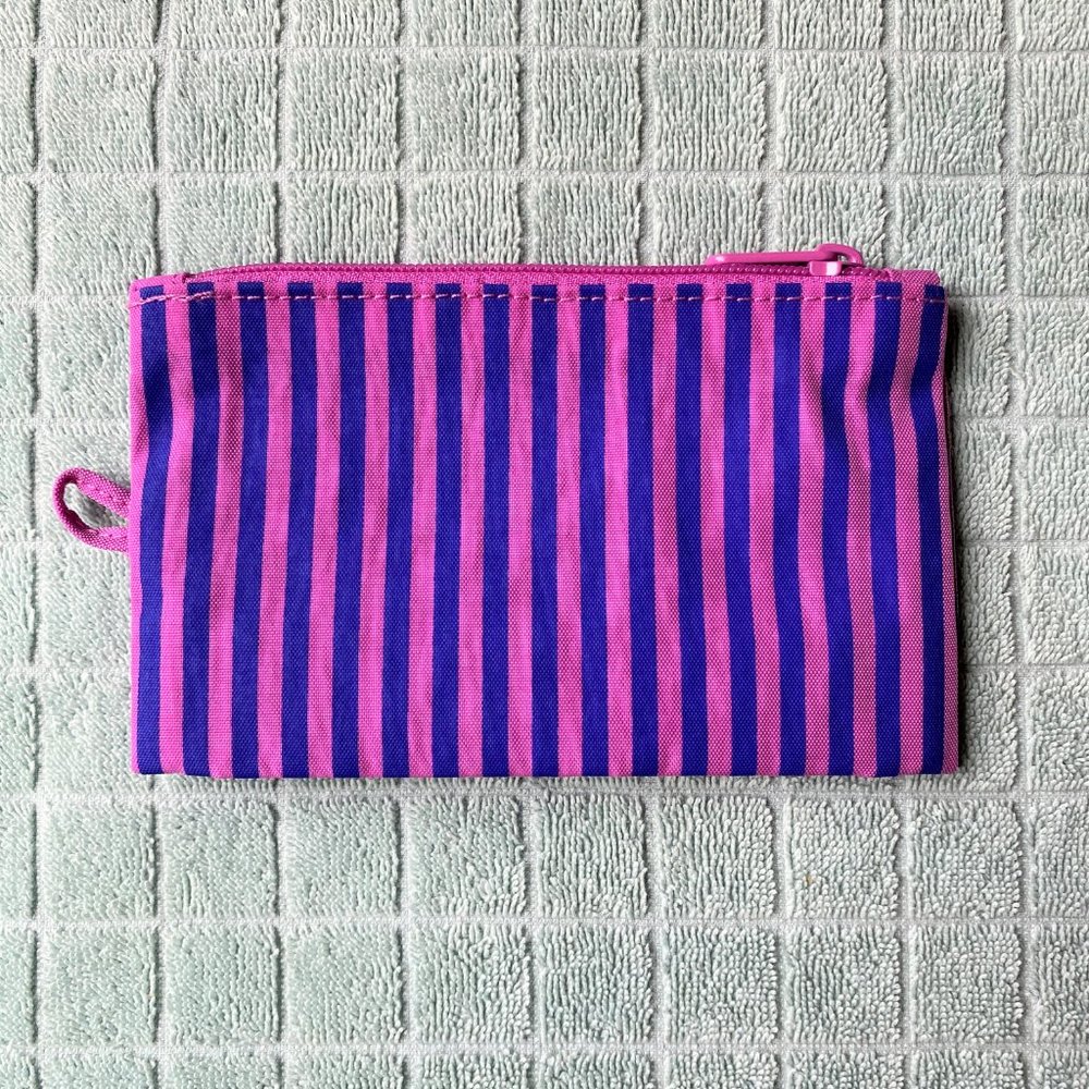 NWOT Baggu Go Pouch Small - Blue Pink Stripe (Vacation Stripe Mix) - Picture 2 of 7